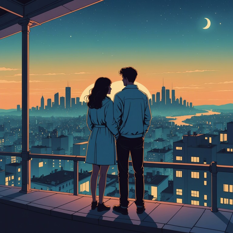 This song blends traditional jpop structures with compelling emotional energy expressed through a passionate melodic line and persistent rhythmic underpinnings that resonate with the fervor of youthful love. With an explosive crescendo, the music embodies the highs and lows of romantic encounters during a starlit night in tokyo.