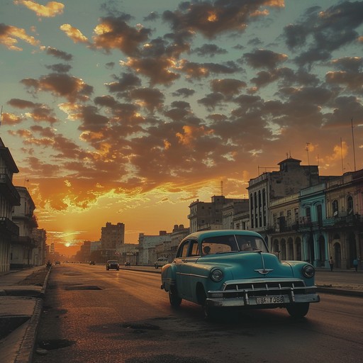 Imagine the cobblestone streets of havana filled with the energy of dancers moving under the sunset sky. The music is an energizing blend of traditional salsa rhythms and cumbia grooves, making each step vibrant and full of life. The use of a traditional trumpet gives a bold, bright lead that dances over a complex array of percussion and string rhythms. This instrumental celebrates the festive culture and passionate spirit of a latin evening.