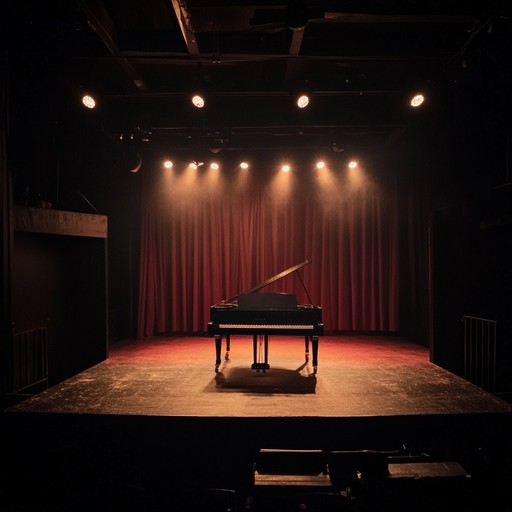 Immerse in an evening setting with the sound of a lone piano playing reflective tunes, capturing the essence of nostalgic cabaret. The music conveys a bittersweet story through its gentle yet expressive dynamics, perfect for moments of introspection.