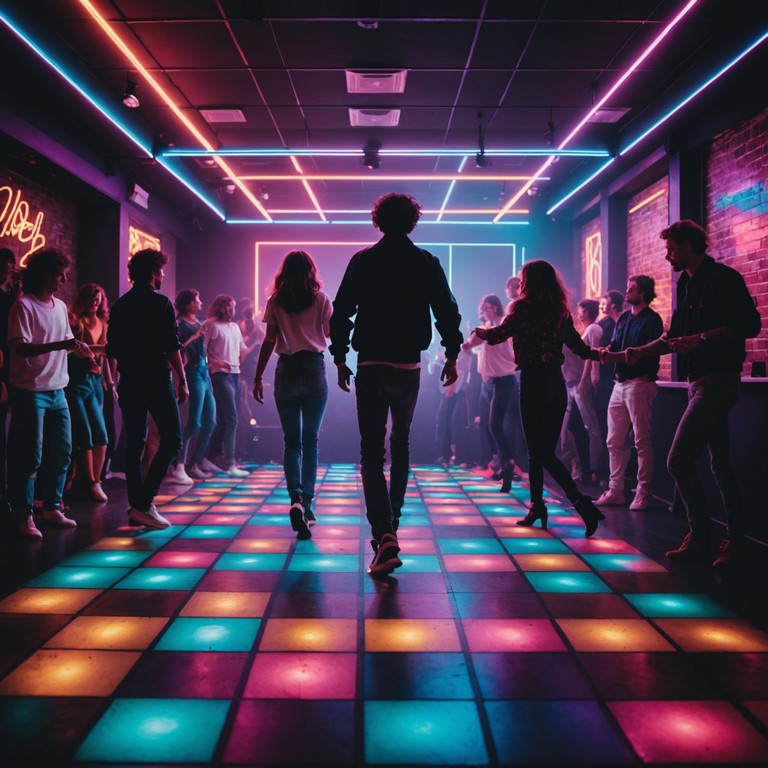 This alternative description reimagines the high speed chase through a neon lit urban landscape, enhancing the connection between the listener and the vibrant, upbeat atmosphere of a bygone era. The music pulses like the heartbeat of the city at night, with each synth note reflecting the gleaming lights of downtown.