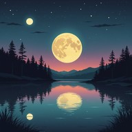 soothing, deep tones under a moonlit sky.