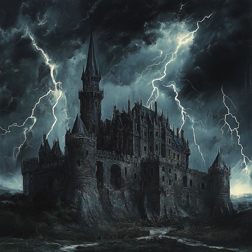 An epic deathcore track with symphonic orchestral elements, combining extreme guitar riffs, blast beats, and dramatic string sections for a larger than life battle theme