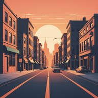 dawn breaks over a silent urban horizon.