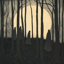 an eerie soundscape weaving haunting melodies, ghostly whispers throughout