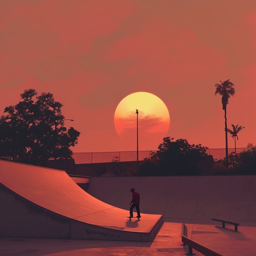 A high-energy, fast-paced instrumental capturing the essence of a competitive showdown at a sunset-drenched skatepark. Intense drum beats and distorted electric guitars build the base of the track, infusing it with the rebellious spirit characteristic of skate culture.