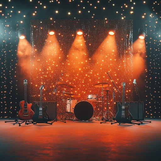Explore a vibrant, dazzling glam rock track with infectious energy, explosive guitar riffs, and shimmering synths. It transports you to a world of glitter, glamour, and uninhibited joy, capturing the essence of the 70s rock scene.