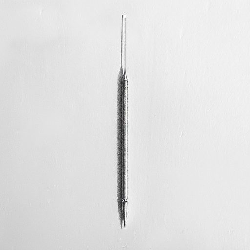 A mesmerizing, minimalistic electronic track with repetitive patterns and subtle variations, evoking the precise and focused nature of a needle. The composition builds tension through layered synthesizers and glitchy effects, creating an atmosphere of unease and anticipation.