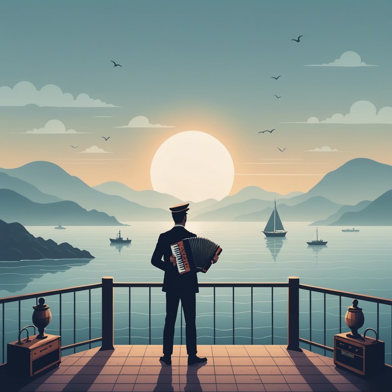 This track features a soulful accordion melody that embodies the stoic, yet emotional spirit of the russian navy. Depicting a scene of sailors navigating through the serene yet formidable baltic sea, the song blends traditional russian folk tones with a serene ambient atmosphere, evoking feelings of longing and reflection mixed with pride and resilience.