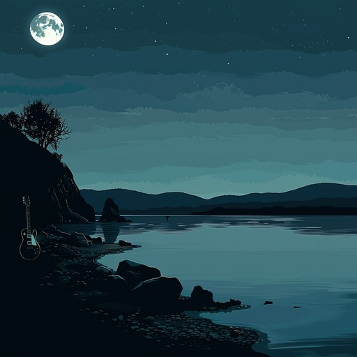 A soothing yet intense instrumental track combining gentle acoustic guitar melodies with subtle metal undertones, evoking a serene yet powerful night time atmosphere.