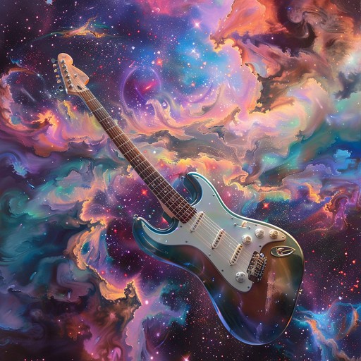 A heady blend of driving funk rock rhythms intertwined with mystical melodies that evoke a sense of otherworldly adventure. The electric guitar leads with expressive, soulful riffs, backed by a deep, groovy bassline and dynamic percussion. Echoing synth layers add a cosmic touch, making the track a journey through a psychedelic soundscape.