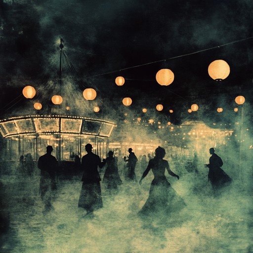 This track transports listeners into a sinister, surreal carnival where ghostly figures waltz under the dim light of victorian lanterns. The music encapsulates the unsettling beauty and grim allure of a midnight circus, weaving haunting melodies with theatrical dynamics.