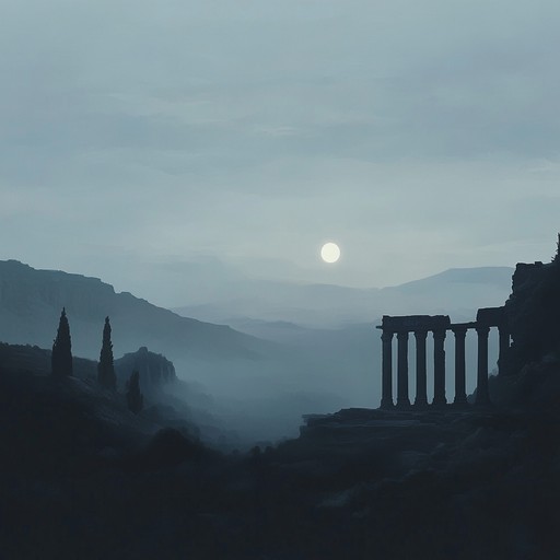 An instrumental piece that fuses ethereal melodies with ancient, melancholic rhythms from distant cultures, creating a haunting and immersive soundscape that transports the listener to forgotten times and places