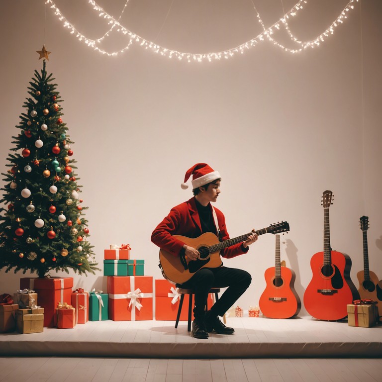 Imagine a song where glam rock crashes into christmas festivities, blending powerful guitar riffs with jingle bells, creating an energizing, festive atmosphere that turns every listen into a holiday party.