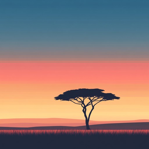 A calming instrumental afrobeat piece featuring melodic patterns and soft rhythms, evoking the peaceful ambience of an african savannah at sunset. The music blends traditional african percussion with soothing melodies, creating a relaxing atmosphere perfect for unwinding.