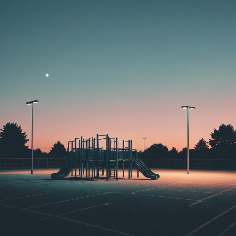 This piece captures the essence of deserted playgrounds, where the remains of laughter and shouts echo within a backdrop of solitary swings and slides. The music, using a single music box, evokes a poignant sense of nostalgia and gentle sadness, portraying the contrast between childhood joy and loneliness.