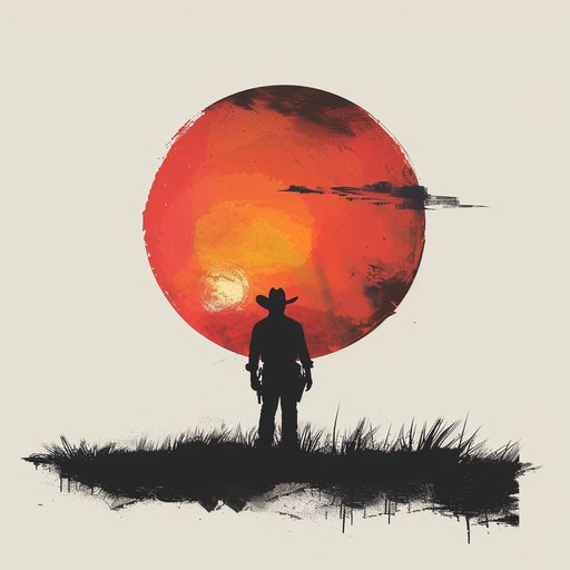 A poignant instrumental piece with a gentle guitar strumming conveying the loneliness and melancholy of a solitary cowboy watching the sunset. Slow paced rhythms and haunting melodies create a deep sense of nostalgia.