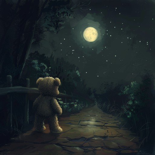 This gentle instrumental piece features a soft, plucked acoustic guitar melody that evokes the image of a beloved teddy bear tiptoeing through a moonlit nursery. The delicate notes are accompanied by the tender whispers of a calming cello, creating a warm and comforting atmosphere. As the song progresses, twinkling wind chimes and the distant tinkling of a music box join in, adding a touch of magic to the night. The lullaby's slow, rocking rhythm mimics the sway of a cradle, lulling babies and toddlers into a peaceful slumber.