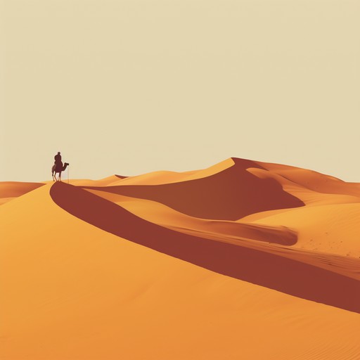 Imagine the vast, serene sahara desert as dawn breaks. The soft light paints the sand dunes myriad shades of gold and amber, creating a breathtaking vista filled with peace and solitude. This musical piece captures that essence, using traditional middle eastern instruments and scales to evoke the majestic scenery and the timeless spirit of the desert.