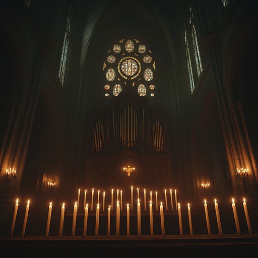 An ominous gospel hymn infused with suspenseful organ and ethereal choral elements that build toward an emotionally redemptive climax, guiding listeners from dread to spiritual upliftment.