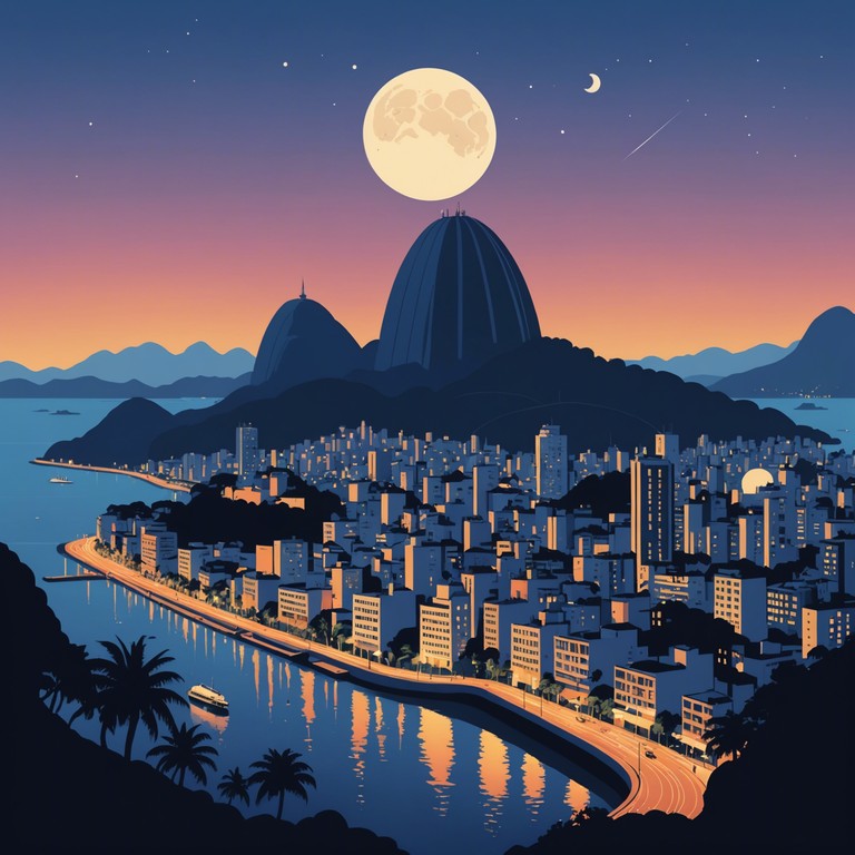 Imagine a gentle evening where the skyline meets the sea, underscored by a soft bossa nova rhythm and ethereal melodic overlays; this track embodies the peace and beauty of a rio twilight, blending classic bossa nova guitar with dreamy, expansive synth sounds.