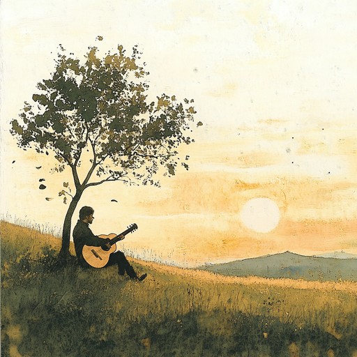 A serene instrumental piece featuring a troubadour's lute, softly strumming melodies that evoke peaceful medieval times, echoing across misty valleys and distant hills.