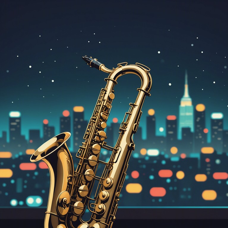 Imagine the softest echo of the bustling city turned into a musical whisper that brings peace and calm to your evening routine, highlighted by the lush sounds of a saxophone weaving through the cooling air.