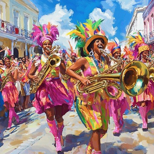 An instrumental track that brings the vibrant and euphoric sounds of a street festival to life. Featuring infectious rhythms, brass instruments, and celebratory melodies, it captures the spirit of a lively carnival with energy and cultural richness.