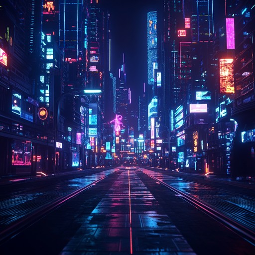 A tranquil instrumental piece that blends ambient synths with gentle electronic beats, evoking the serene atmosphere of a neon lit cyberpunk cityscape at night.