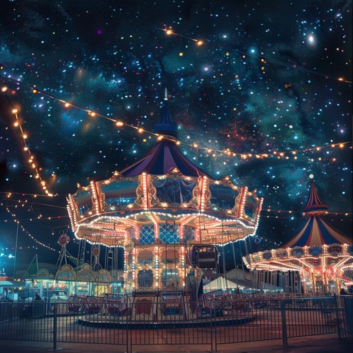 This instrumental track fuses the grandeur of space with the jubilant tones of a carnival. With rich orchestral elements accompanied by celestial synths and vibrant percussion, it sets an exciting scene reminiscent of an interstellar fairground, full of wonder and mirth.