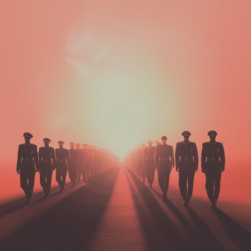 A powerful and stirring military march infused with a spiritual essence, featuring uplifting melodies and grandiose orchestration. The piece evokes a sense of bravery and honor, as if marching towards a worthy cause with divine blessing.