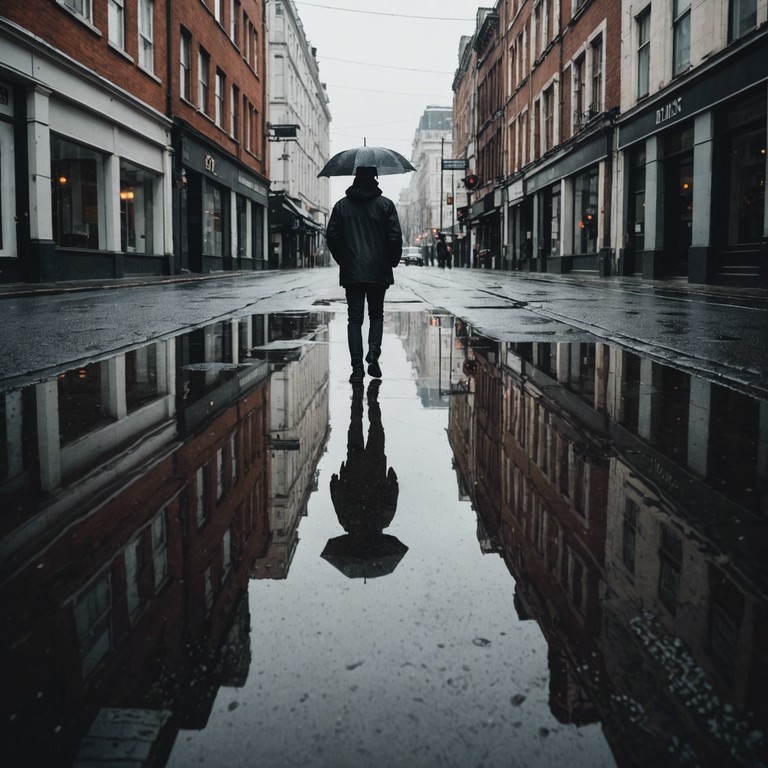 This track captures the essence of a rainy day in an urban setting, featuring layered, introspective beats and a melancholic progression that mirrors the continuous patter of raindrops on concrete. The soundscape is completed with subtle, reverberating bass lines creating a somber, reflective mood, echoing the solitude often felt in crowded cities amidst dreary weather.