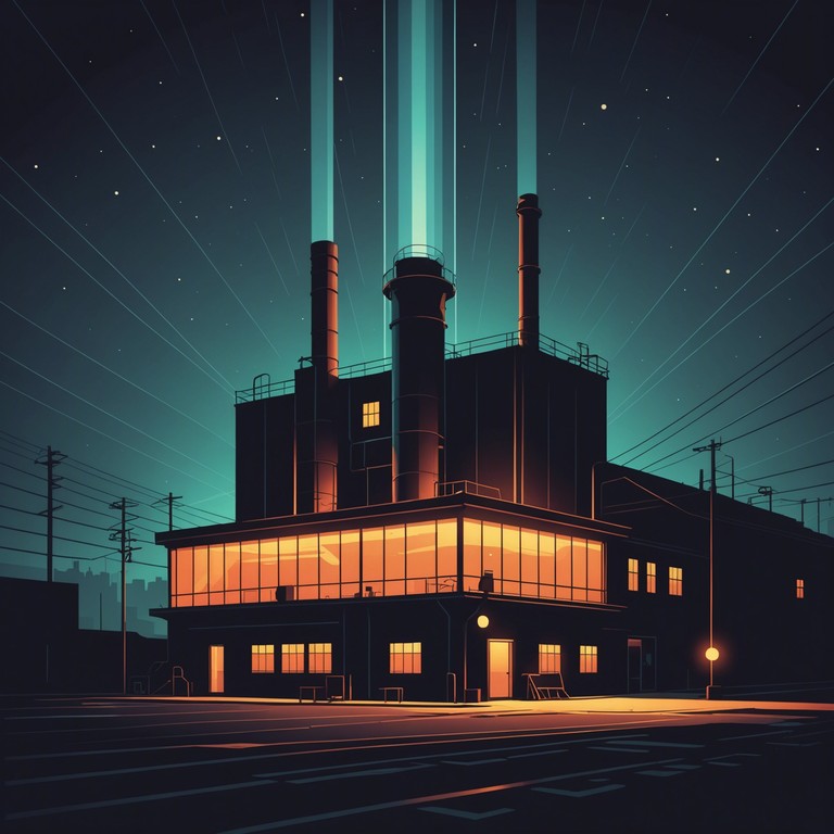 Imagine drifting through an expansive steel factory at night, where the echo of distant machinery blends with the gentle hum of electric guitars. This track captures the ethereal beauty found within a mechanical landscape, using dreamlike melodies overlaid on gritty industrial rhythms.