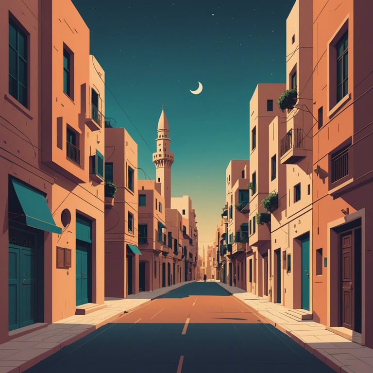 Imagine walking through a narrow, bustling street in a middle eastern city as dusk falls, the fading light casting long shadows and the air filled with the haunting sound of an oud. The music captures the convergence of traditional culture and the gritty reality of urban life.