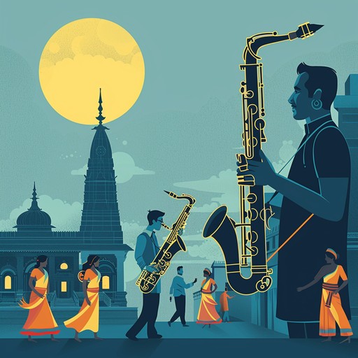 A bhangra track that elegantly merges the upbeat, rhythmic energy of traditional beats with the smooth, sophisticated touch of jazz, featuring the unique blend of saxophone and traditional instruments.