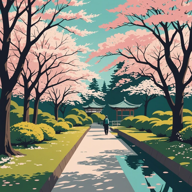 This piece embodies a serene walk under cherry blossoms in spring, incorporating the delicate sounds of the koto to bring a soothing melody that resonates with traditional japanese aesthetics mixed with modern jpop influences. The track should evoke the peacefulness and transient beauty of sakura season.