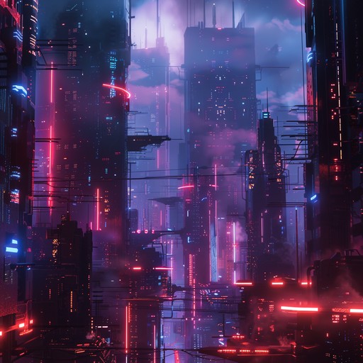 Imagine a dark urban sprawl, filled with flickering neon lights, where each corner holds a new threat. The pulsating synthesizers and relentless beats capture the sense of unending pursuit and digital paranoia.