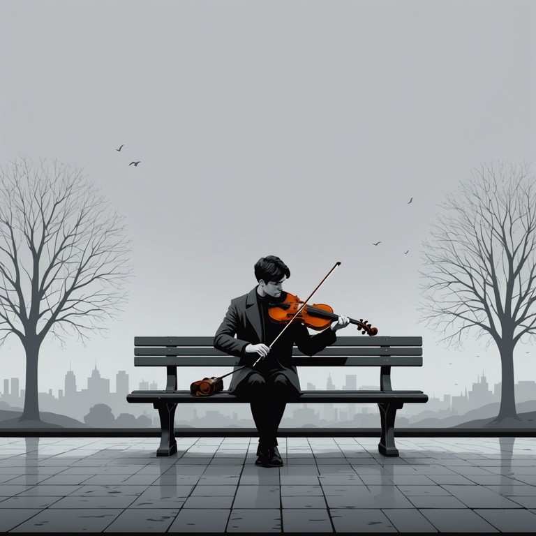 Imagine a piece where the violin, almost whisper like, carves out its cry in the quiet of a somber night, emphasizing the theme of solitude and the profound weight of loneliness.