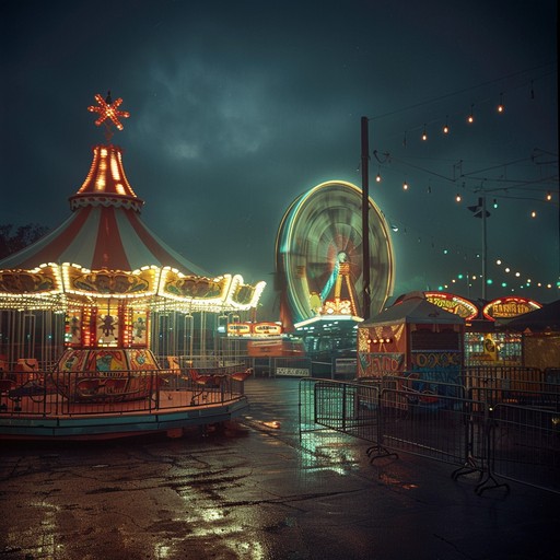 Step into a twisted carnival with eerie carousel music, where haunting melodies intertwine with darkly humorous undertones. Whimsical yet unsettling, the tune conjures images of clowns and spooky rides gone awry.