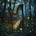 a joyful lullaby with lively harp and gentle rhythms