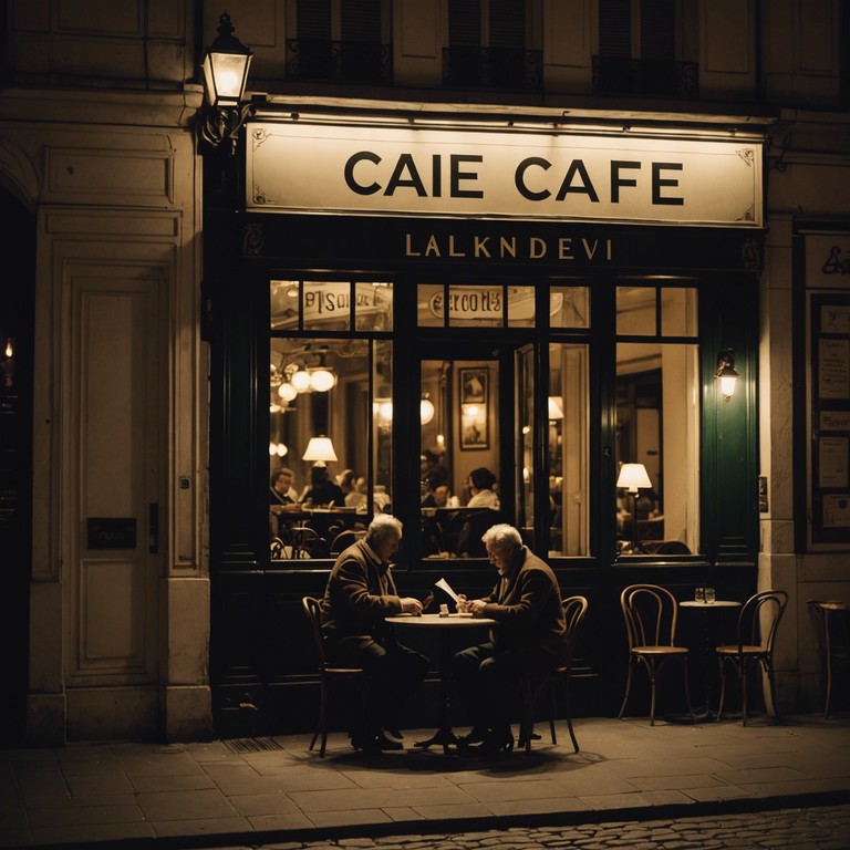 A journey through time, as an accordion delivers a soulful serenade amidst the backdrop of an old, whispering cabaret in paris, crafting a soundscape filled with deep emotional residue and a touch of eternal wait.