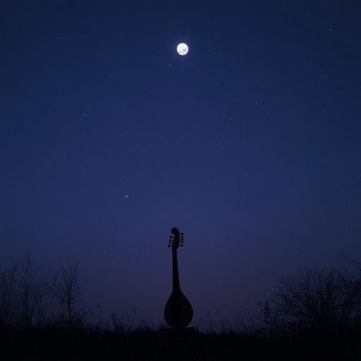 An instrumental hindustani piece featuring the sitar, crafting dreamy and ethereal melodies that transport the listener to a serene moonlit night, evoking peace and introspection.