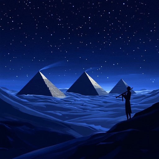 Visualize standing amidst the great pyramids, a gentle breeze carrying the soft, haunting tunes of a lone flute, echoing the once vibrant lives of ancient civilizations.