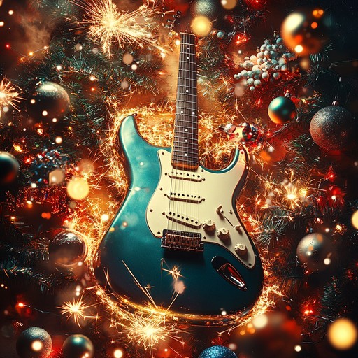 An exhilarating instrumental hard rock piece that merges festive cheer with high octane energy, featuring roaring electric guitars, pulsating basslines, and dynamic drum patterns, invoking a sense of celebration and vivacity.