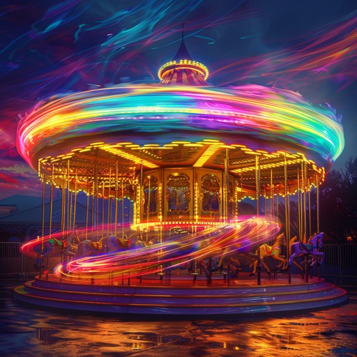 Experience a surreal and whimsical journey through an ethereal, kaleidoscopic carousel. The instrumental jingle features soft, twinkling synths and airy rhythms, creating a dreamy, playful atmosphere