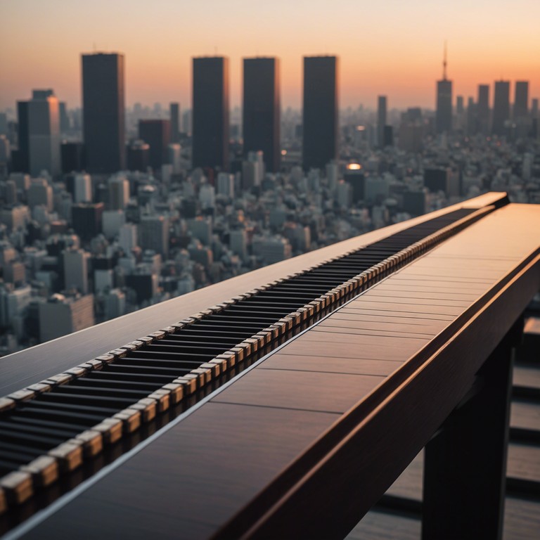 As an anime character wakes to the possibilities of a new day, the music reflects their enthusiasm and optimism. The koto plays joyfully, each note like a step towards a bright future amid the sprawling urban landscape of tokyo.