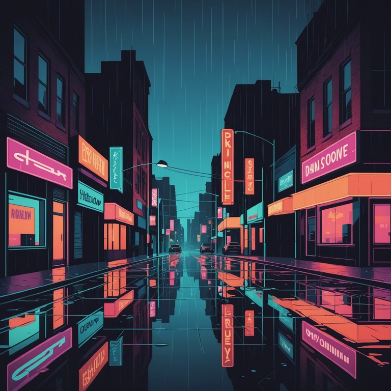 This track embodies the essence of a late night walk through neon lit streets with a deep, gritty broadway influence. The composition uses a saxophone to bring a smoky, urban texture, blending traditional broadway tones with a modern, edgy twist. Expect deep, echoing sax notes meshing with the subtle background of distant city sounds.