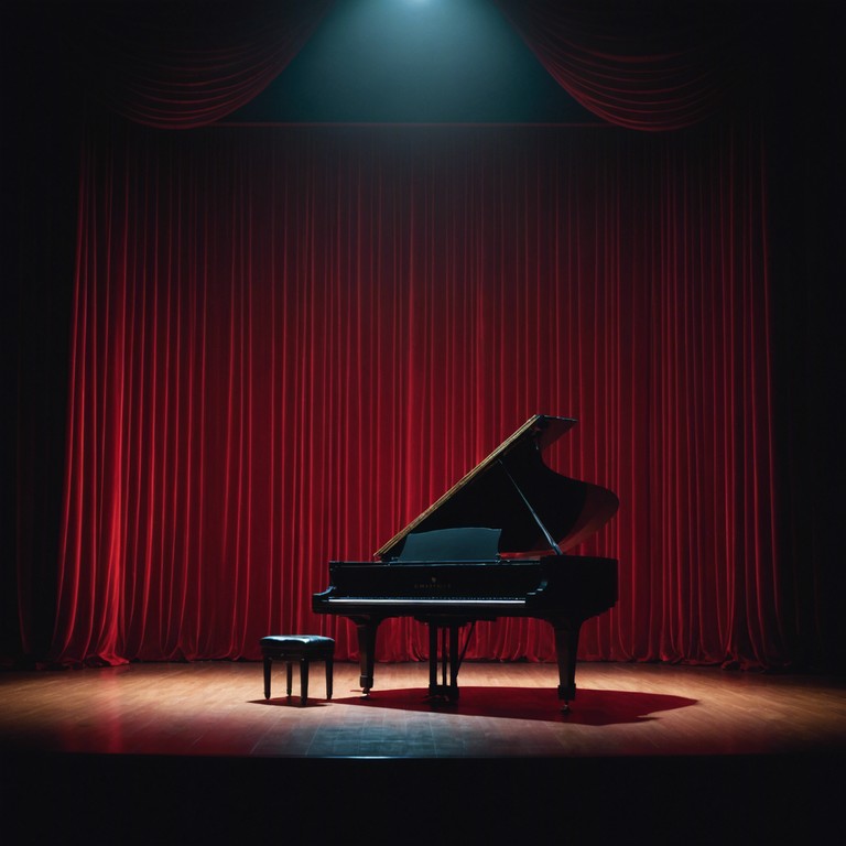 An evocative cabaret piece combining reflective lyrics with a hopeful, heartwarming tune centered around a grand piano, capturing the essence of overcoming adversity and finding joy. Rich layers of melody emphasize personal growth and inspiration.