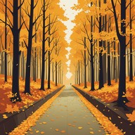 a soft piano melody evokes a reflective autumn stroll