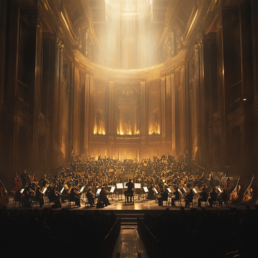 This compelling instrumental opera track captivates with its dramatic and triumphant orchestral harmonies. The majestic arrangement leverages rich sonic textures and intense crescendos, perfect for evoking images of epic battles and heroic feats. An otherworldly musical journey, it showcases the grandeur and emotion of opera in a purely instrumental form.