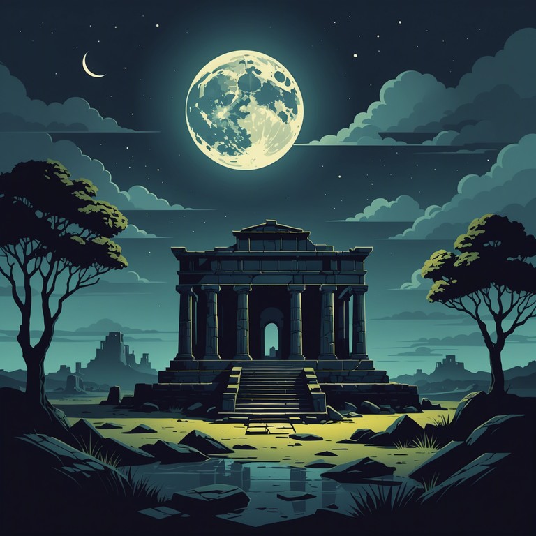 This composition features a powerful, driving rhythm conveyed through deep drum beats, evoking the feeling of wandering through a mystical, ancient landscape shrouded in mystery. The overlay of a haunting melody adds to the atmospheric depth, making it a compelling track for introspective and immersive listening